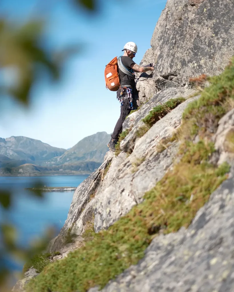 Klatring på Småkallan, Lofoten.