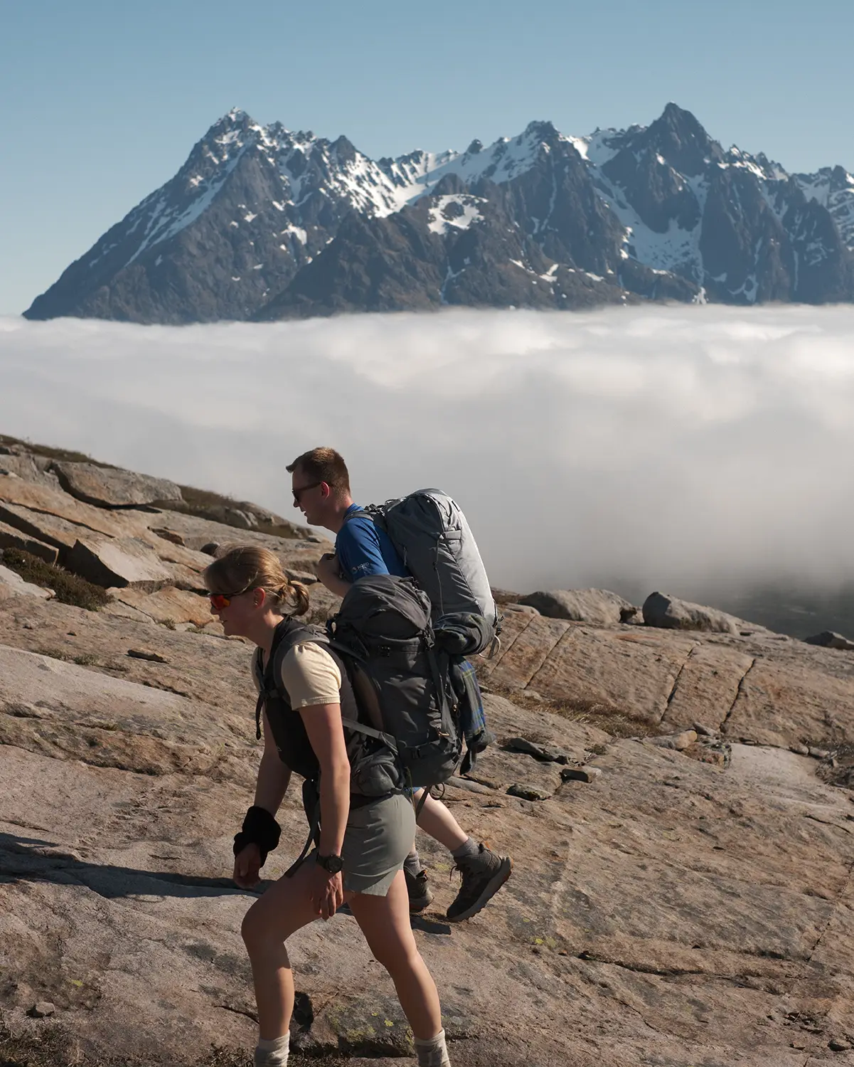 Climbers on Lofoteggen, Lofoten.