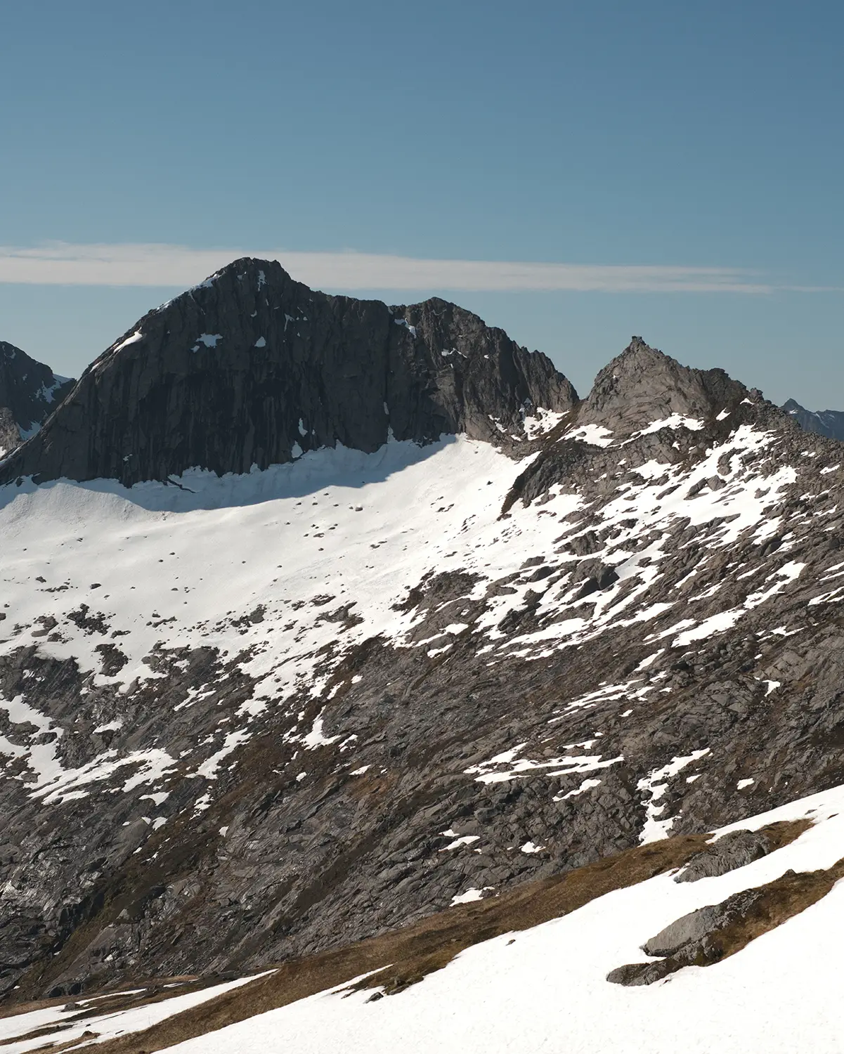 Climbers on Lofoteggen, Lofoten.
