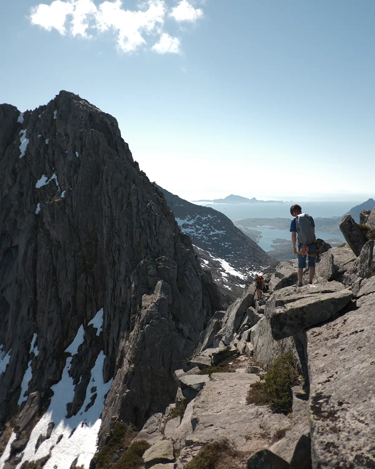 Climbers on Lofoteggen, Lofoten.